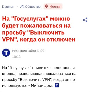 На Госуслугах появится кнопка для жалоб на просьбы отключить VPN