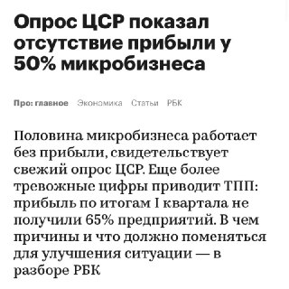Половина российского микробизнеса работает в убыток или без прибыли