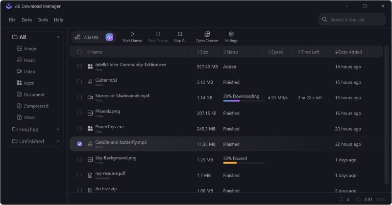 Обзор бесплатного менеджера загрузок AB Download Manager