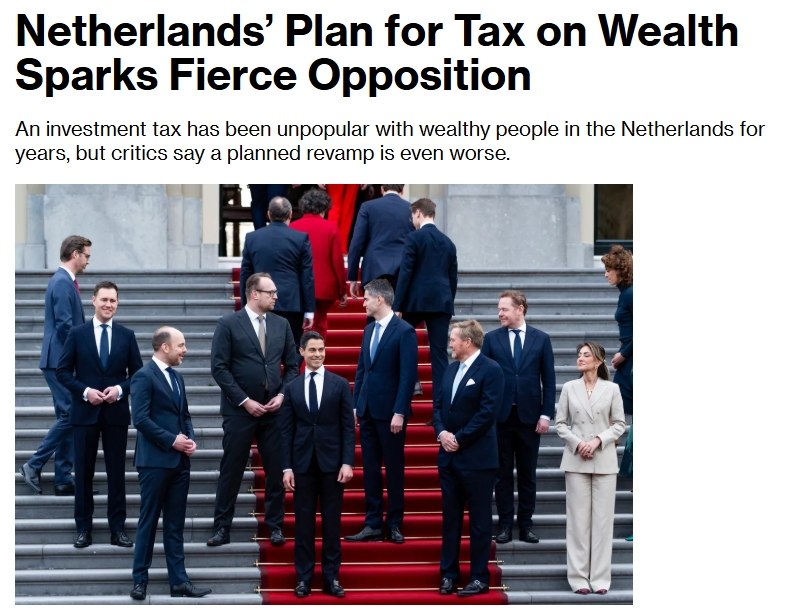 В Нидерландах вводят 36% налог на нереализованную прибыль инвесторов