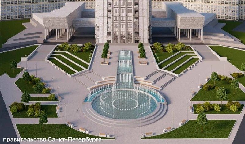 Фонтан на площади Академика Климова в Петербурге реконструируют