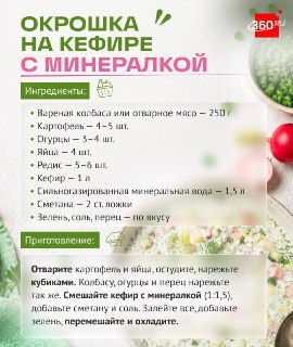 Пять вариантов необычной окрошки