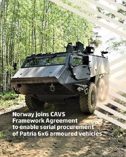 Норвегия присоединилась к программе закупок БТР Patria 6x6 через соглашение CAVS