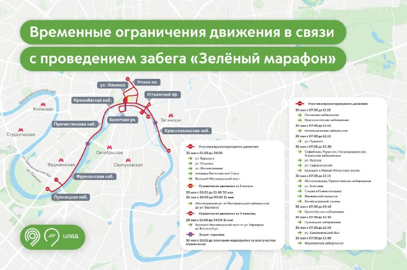 В Москве ограничат движение из-за спортивных мероприятий