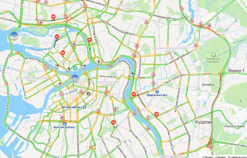 Из-за дорожных ремонтов на КАД возникли аномальные пробки