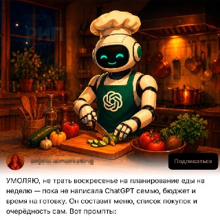 Подборка промптов для составления плана питания и списка покупок