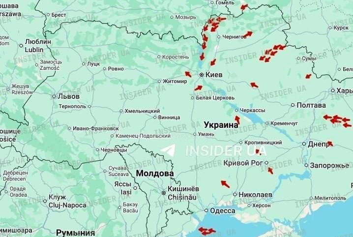 Массированная воздушная атака на Киев: пожары и взлет российских ракетоносцев