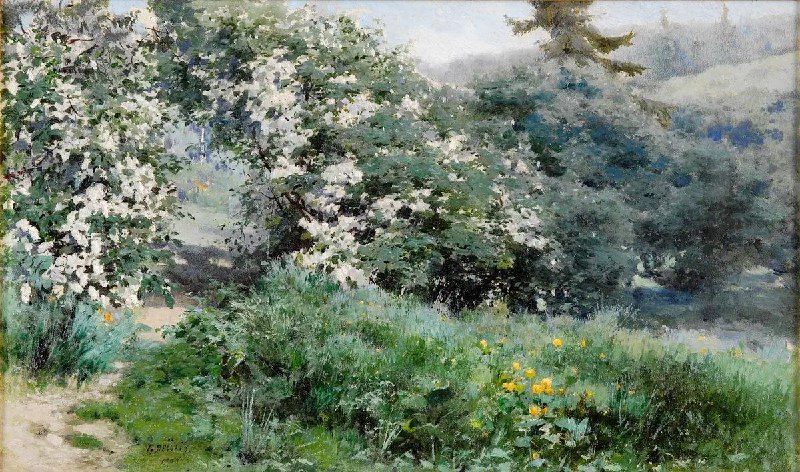 Картина Григория Ярцева «Цветущие фруктовые деревья» (1900 год)