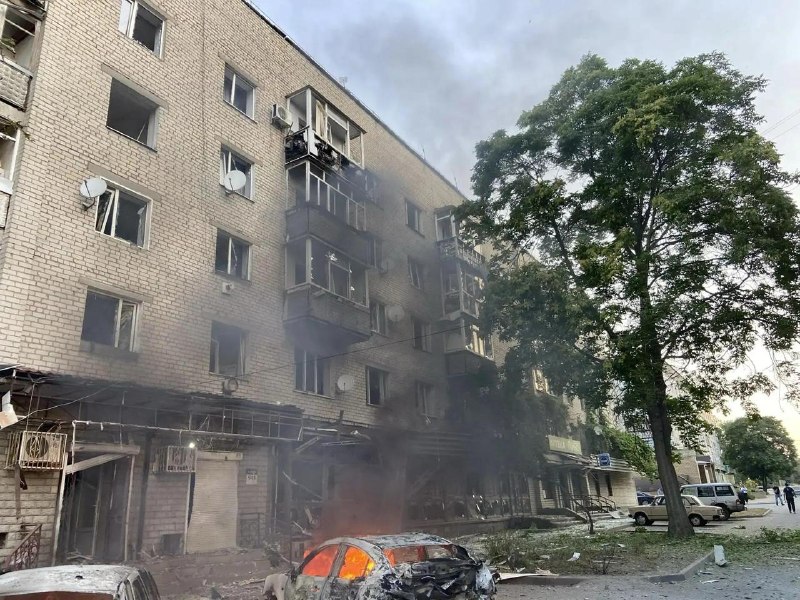 Атака БПЛА на жилой район Токмака в Запорожской области