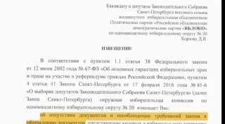 Кандидатам от «Яблока» в Петербурге грозит отказ в регистрации из-за «потерянных» документов