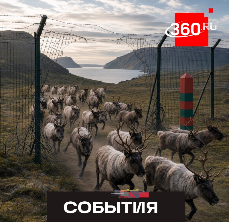 Стадо норвежских оленей проникло в Мурманскую область через пролом в заборе
