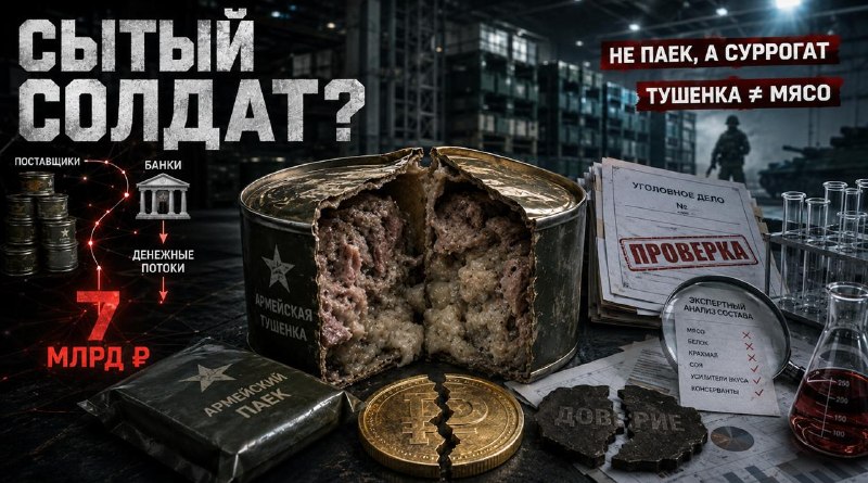 Чиновники Минобороны замешаны в поставках суррогатных консервов для бойцов СВО