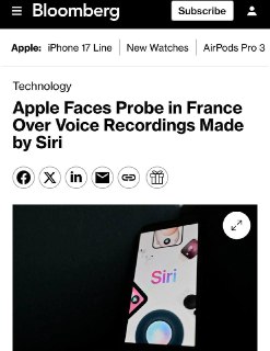 Apple обвиняют в тайной прослушке разговоров пользователей через Siri.