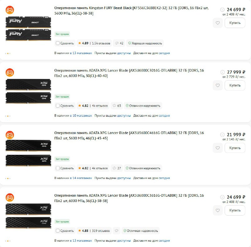 Цены на оперативную память резко выросли