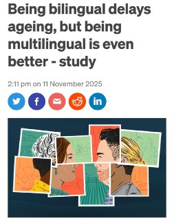 Владение двумя и более языков замедляет старение