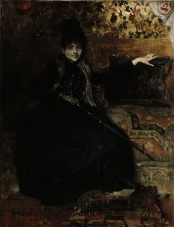 Картина "Дама в чёрном" Альберта Эдельфельта выставлена в Национальной галерее Финляндии