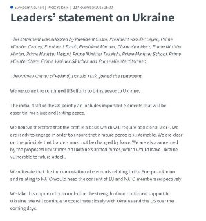 Утечка меморандума ЕС об Украине: отказ от НАТО и конфискация активов