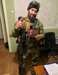 Поздравление командиру отряда штурмов группы Аида СпН "Ахмат"