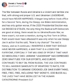 Трамп раскритиковал реакцию Украины на усилия США по урегулированию конфликта