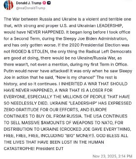 Трамп раскритиковал Украину и Европу за их действия в конфликте с Россией