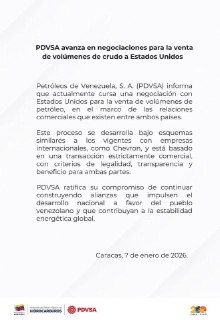 PDVSA обсуждает с США экспорт нефти