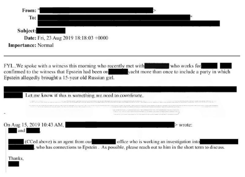 В рассекреченных файлах Эпштейна обнаружены упоминания о несовершеннолетних русских девочках