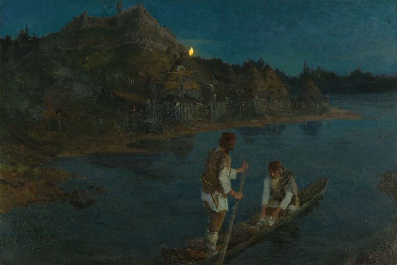 Картина Николая Рериха «Гонец. Восста род на род» в «Русском музее»