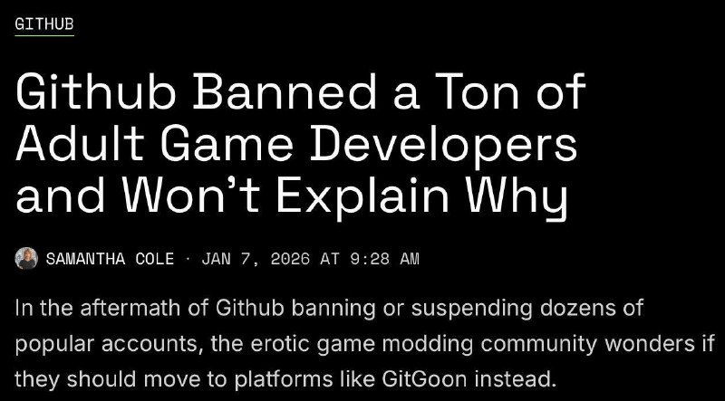 Github блокирует репозитории с модами для игр для взрослых