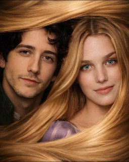 Нейросеть представила Тиган Крофт и Майло Манхейма в образах Рапунцель и Флина