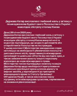 Повреждение посольства Катара в Киеве: обвинения и реакции