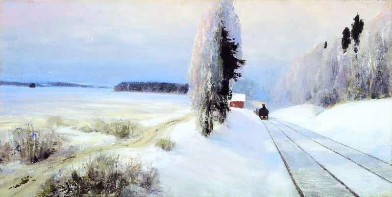 В Русском музее выставлена картина Василия Поленова "Железная дорога близ станции Тарусская"