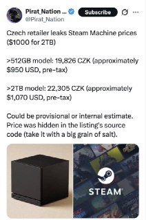 Предварительные цены на Steam Machine обнаружены в чешском интернет-магазине