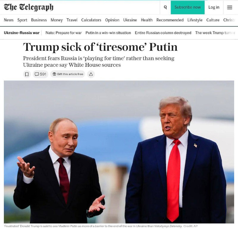 Трамп усиливает давление на Путина